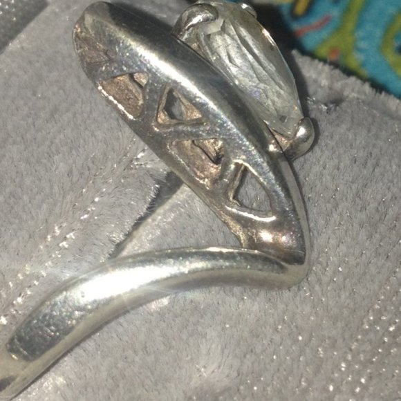 Pear Cut CZ 925 Silver Ring - Picture 7 of 12